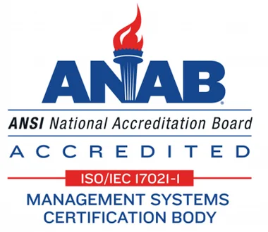 ANAB accredited management systems certification body mark