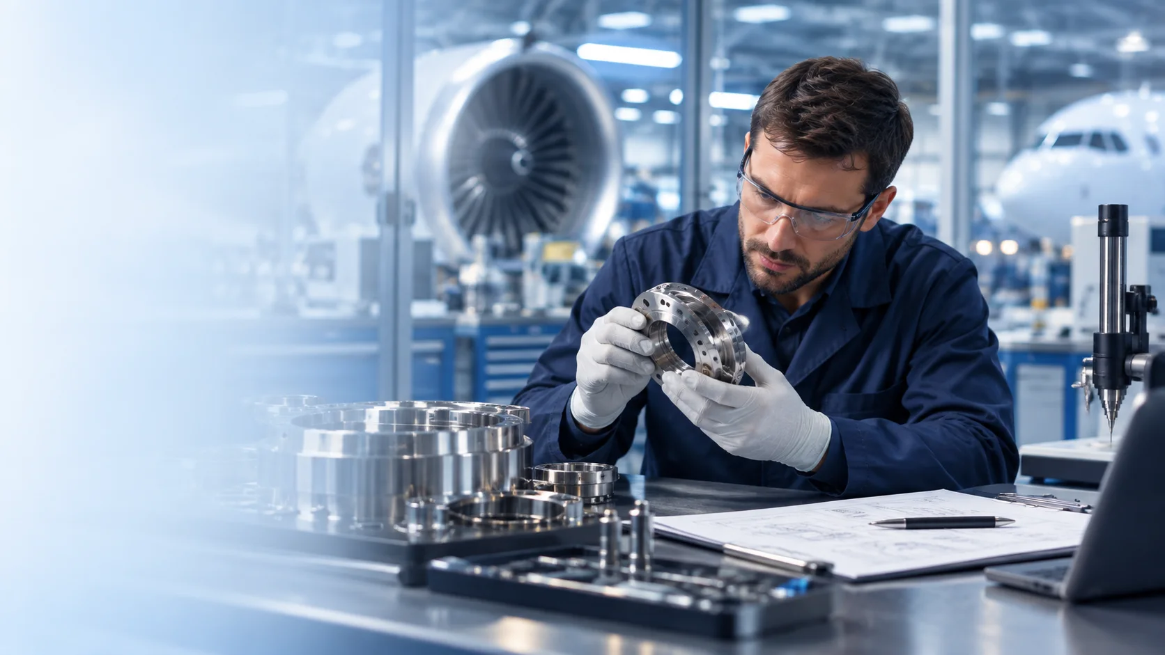 Precision aerospace component inspection lab